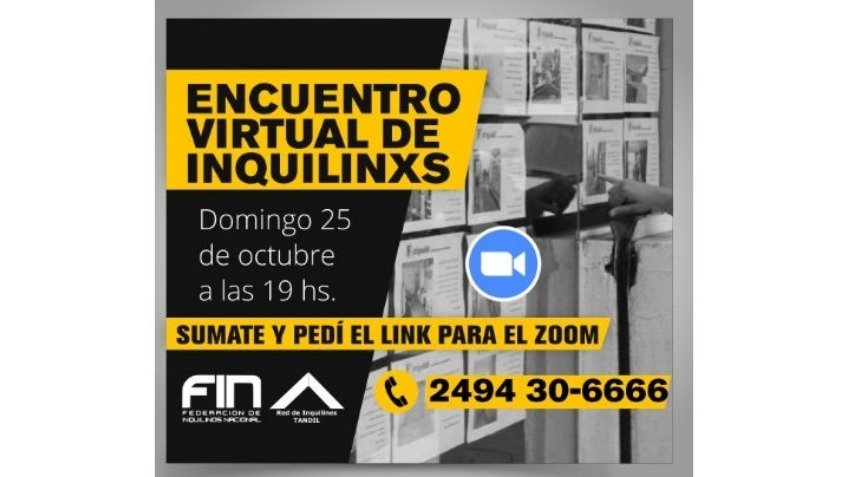 La Red de Inquilinos llama a una reunión virtual abierta